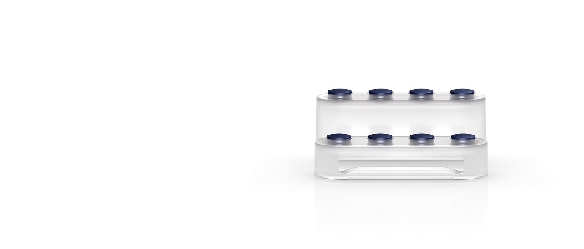White and Prussian blue Display stand.