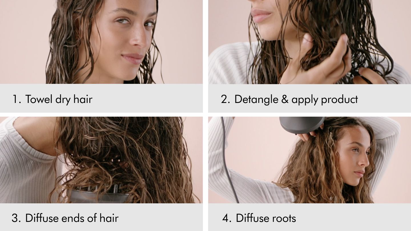 steps to use the Dyson Airwrap Diffuse