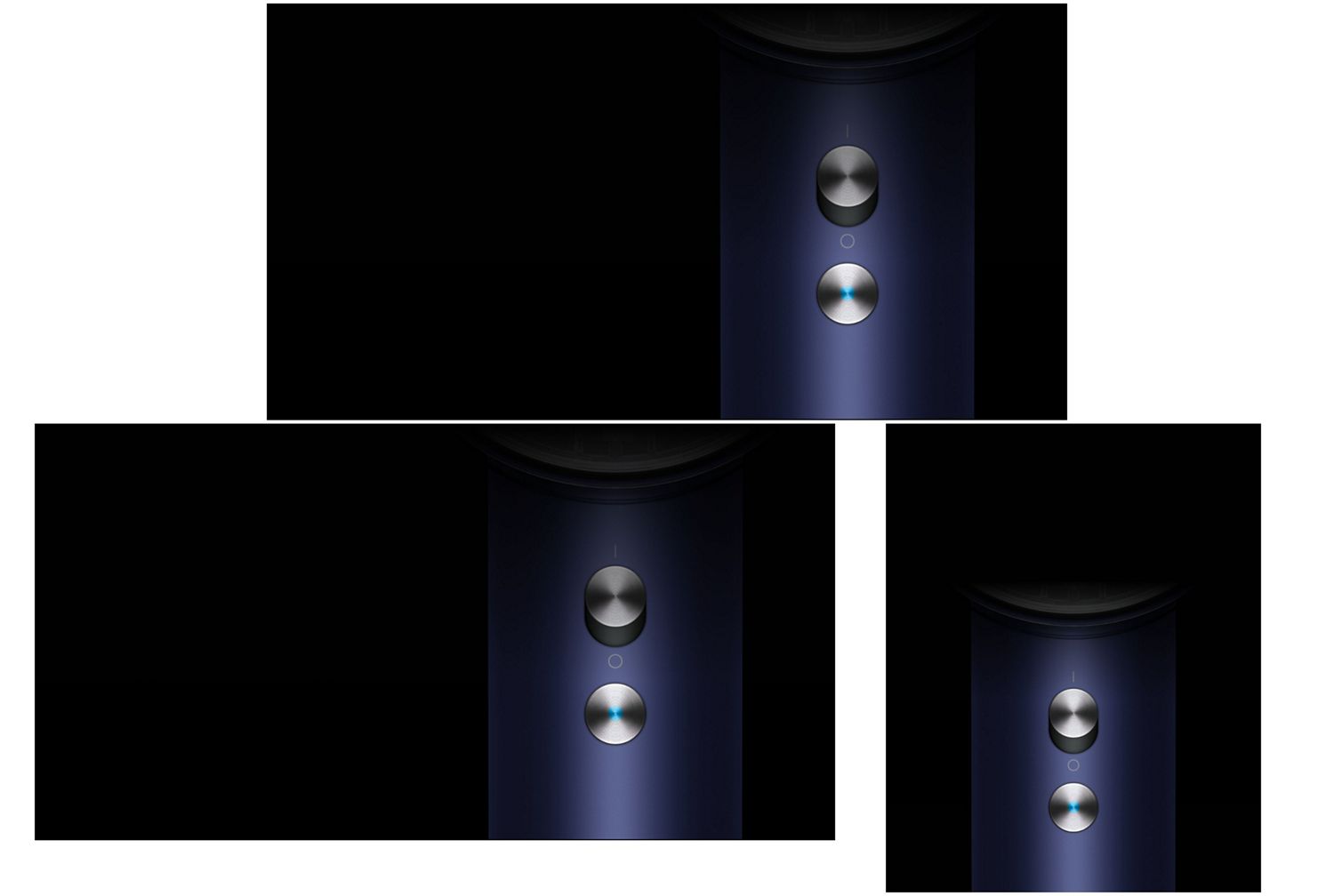 Close-up of the buttons on the handle of the Dyson Supersonic Nural hair dryer. Close-up of the buttons on the handle of the Dyson Supersonic Nural hair dryer.