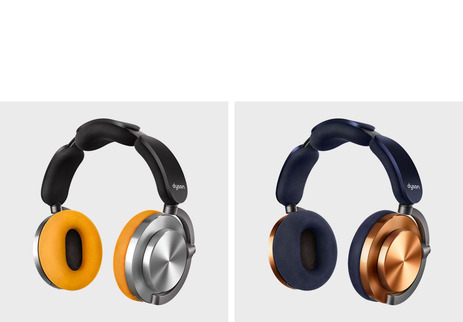 Dyson OnTrac headphones in CNC Aluminium and CNC Copper
