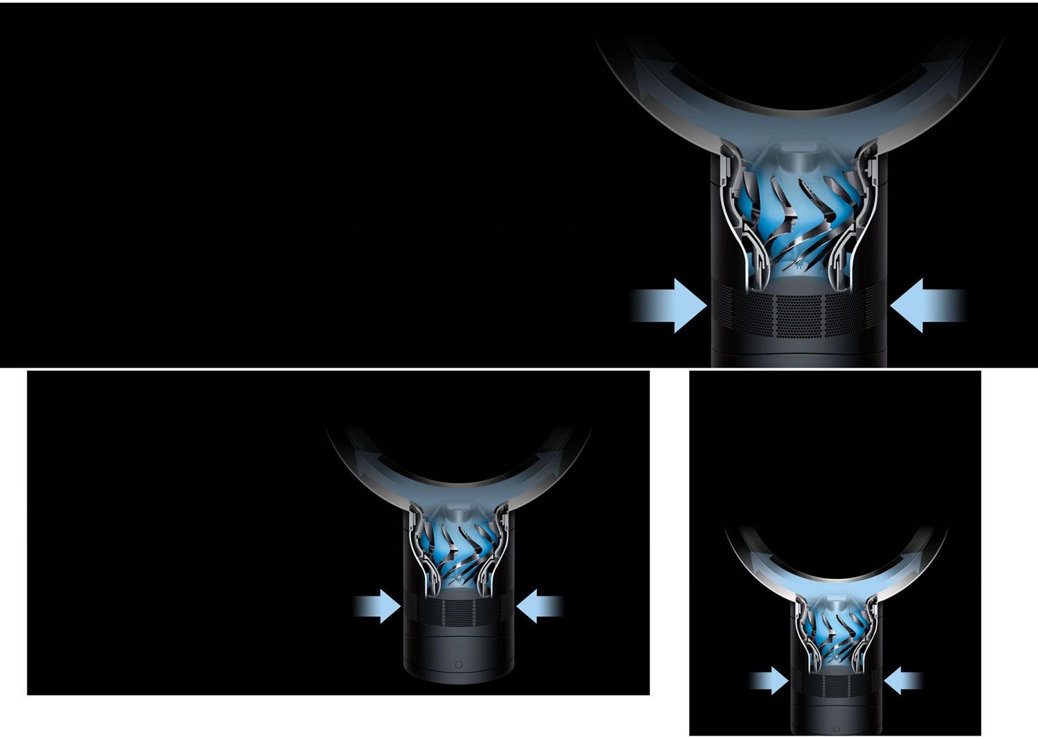 A Dyson Cool CF1 cutaway of the motor generating powerful airflow.
