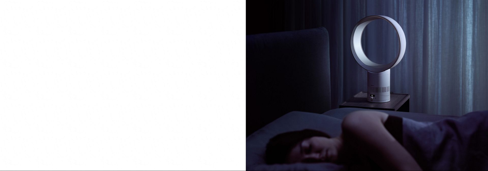 The Dyson Cool CF1 fan cooling a person as they sleep.
