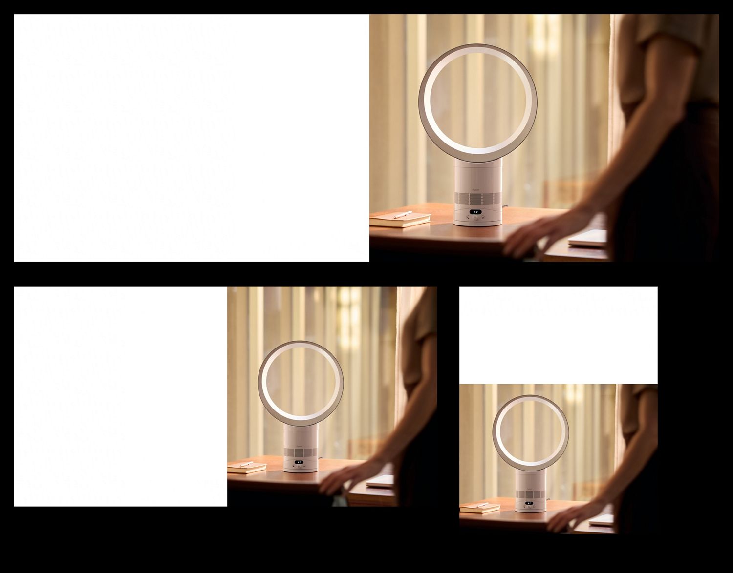 The Dyson Cool CF1 fan on the desk of a home office.