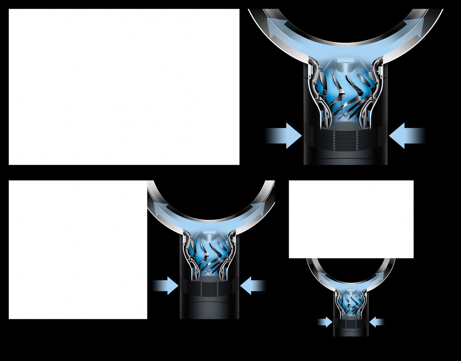 A Dyson Cool CF1 cutaway of the motor generating powerful airflow.