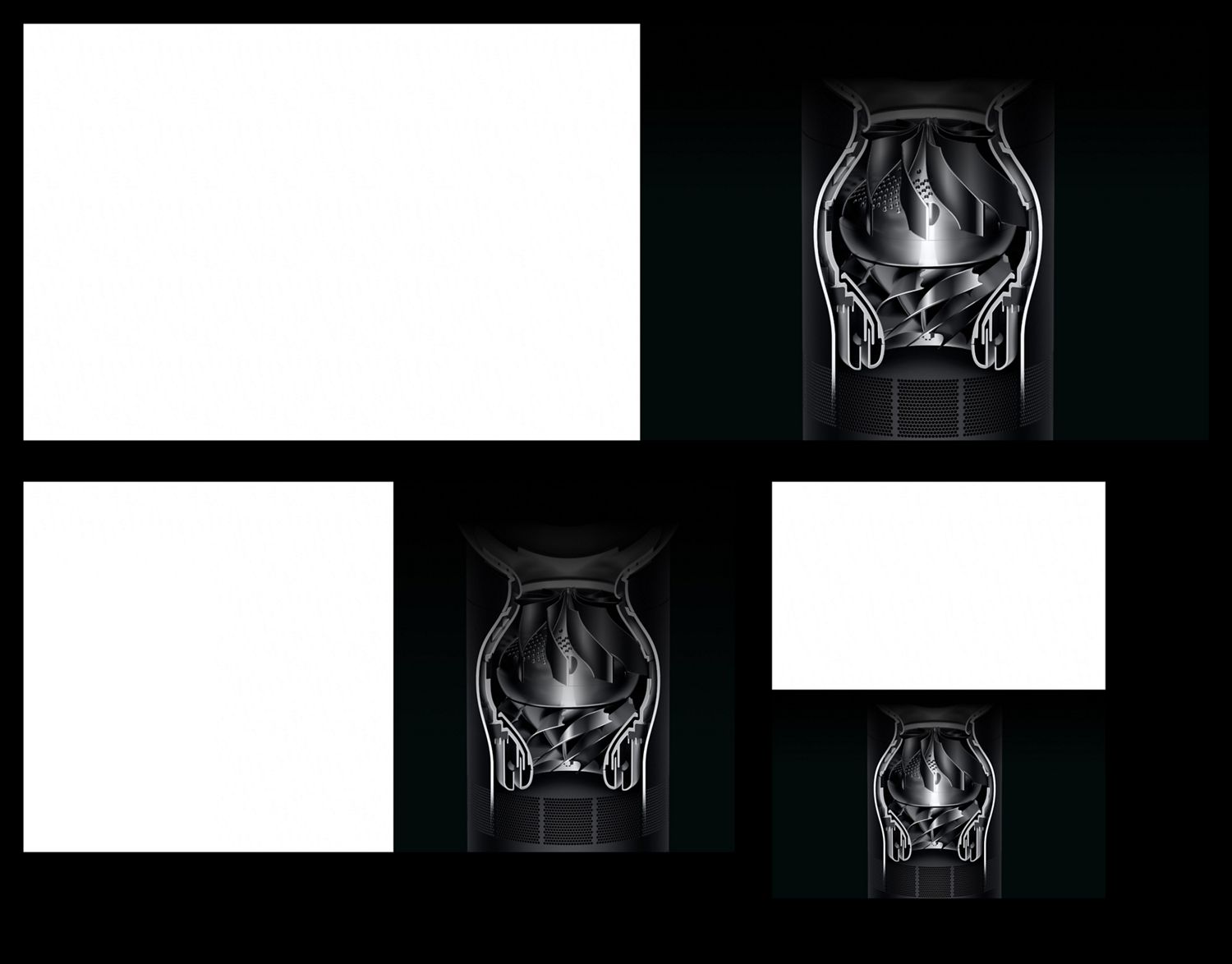 A Dyson Cool CF1 cutaway of the motor bucket.