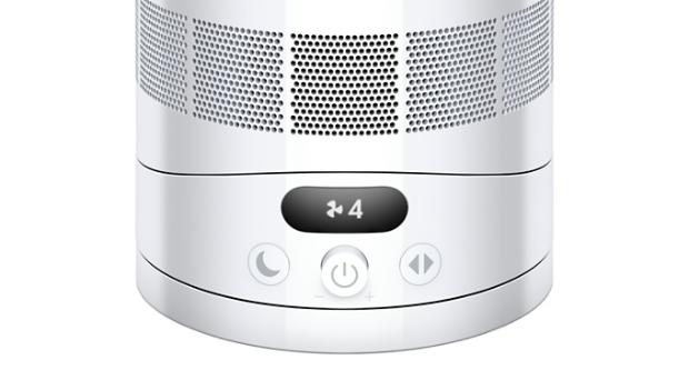 The LCD screen of the Dyson Cool CF1 fan above the control buttons and dial.