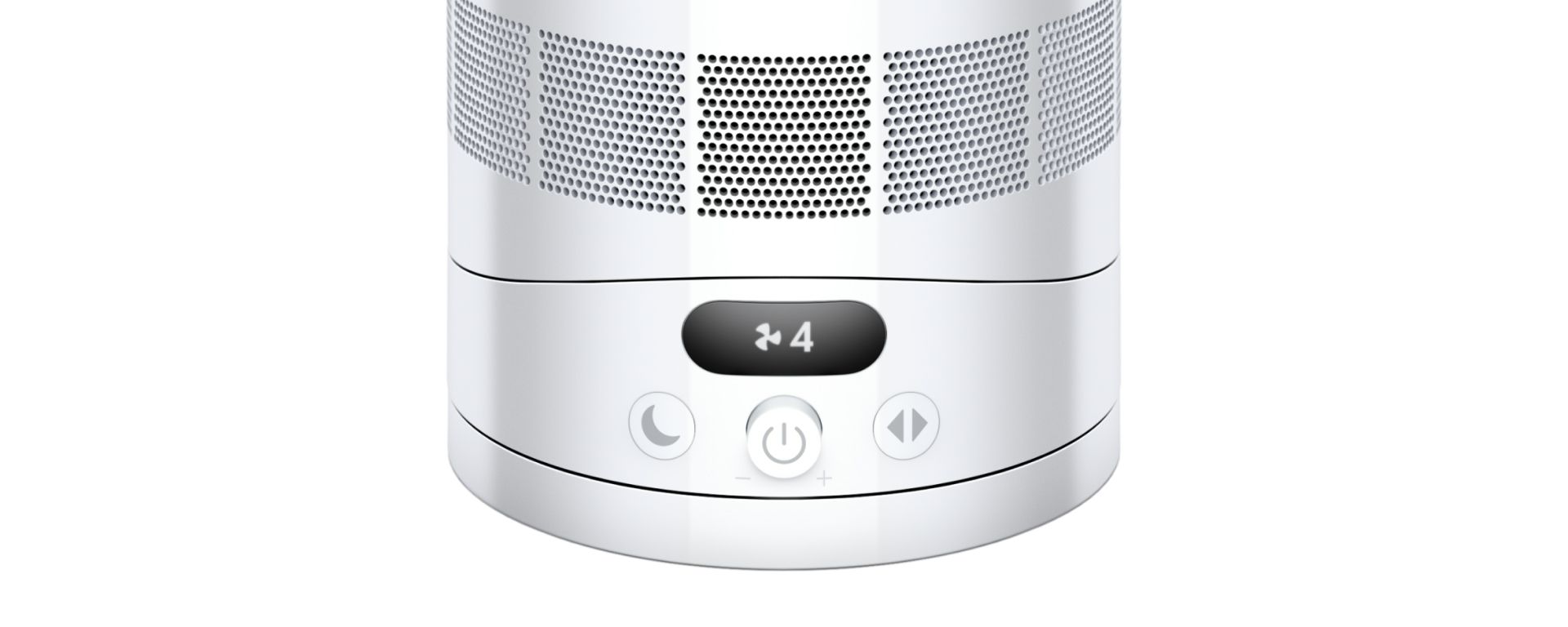 The LCD screen of the Dyson Cool CF1 fan above the control buttons and dial.