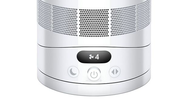 The LCD screen of the Dyson Cool CF1 fan above the control buttons and dial.