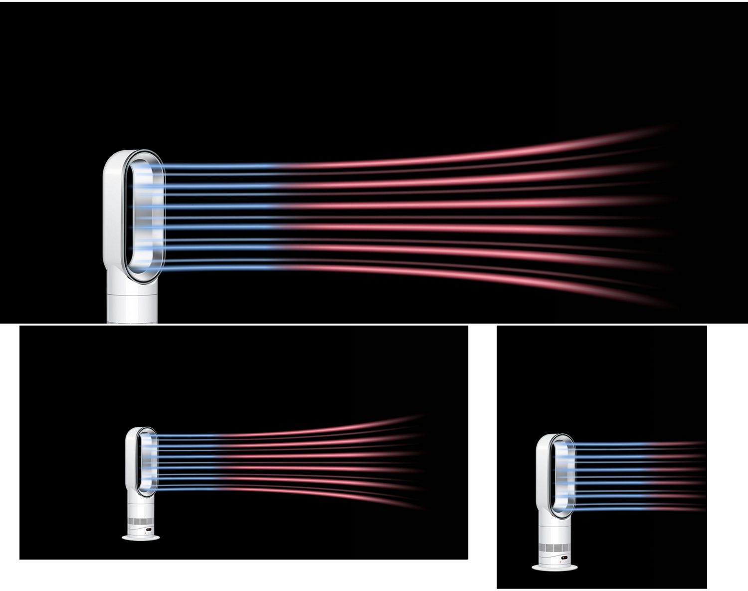 Dyson Hot+Cool HF1 Remote Link Pre-heat heater and cooling fan projects powerful airflow with Air Multiplier technology.