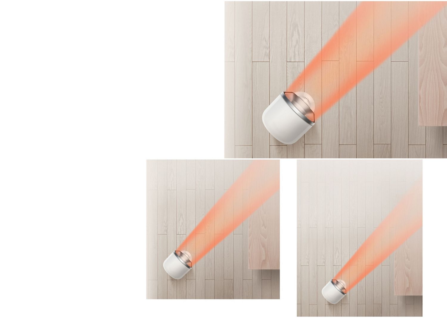 The Dyson Hot+Cool HF1 Remote Link Pre-heat heater and cooling fan projects energy-efficient heated airflow.