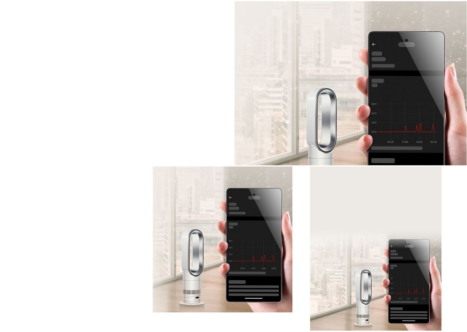 The Dyson Hot+Cool HF1 Remote Link Pre-heat heater and cooling fan thermostat on the MyDyson app.