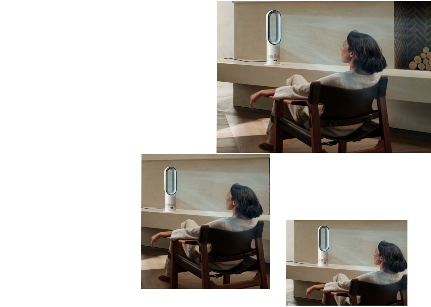 The Dyson Hot+Cool HF1 Remote Link Pre-heat heater and cooling fan cools a room with powerful airflow.