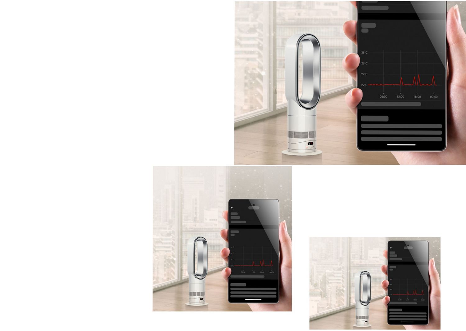 The Dyson Hot+Cool HF1 Remote Link Pre-heat heater and cooling fan thermostat on the MyDyson app.