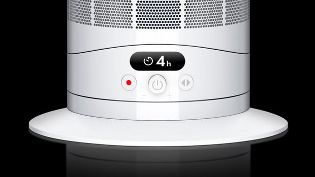 Kütte- ja ventilatsiooniseadme Dyson Hot+Cool HF1 Remote Link Pre-heat LCD-ekraan kuvab väljalülitustaimeril allesjäänud aega.