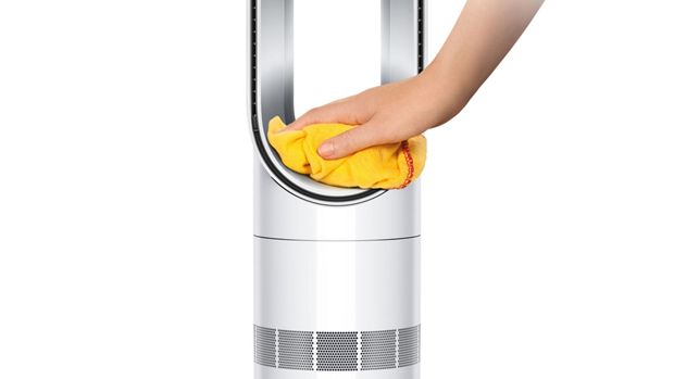 Kütte- ja jahutusventilaatorit Dyson Hot+Cool HF1 Remote Pre-heat puhastatakse lapiga.