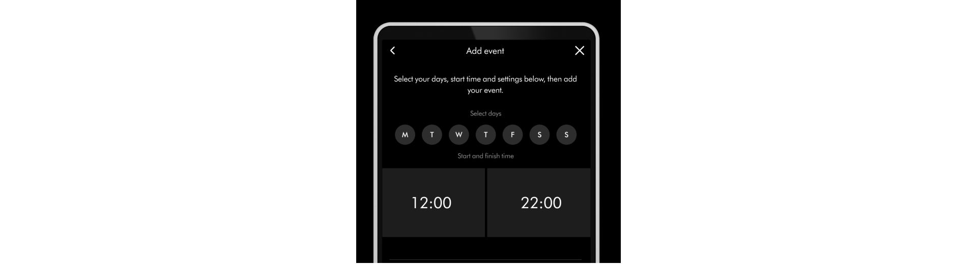 Scheduling features on the MyDyson app.