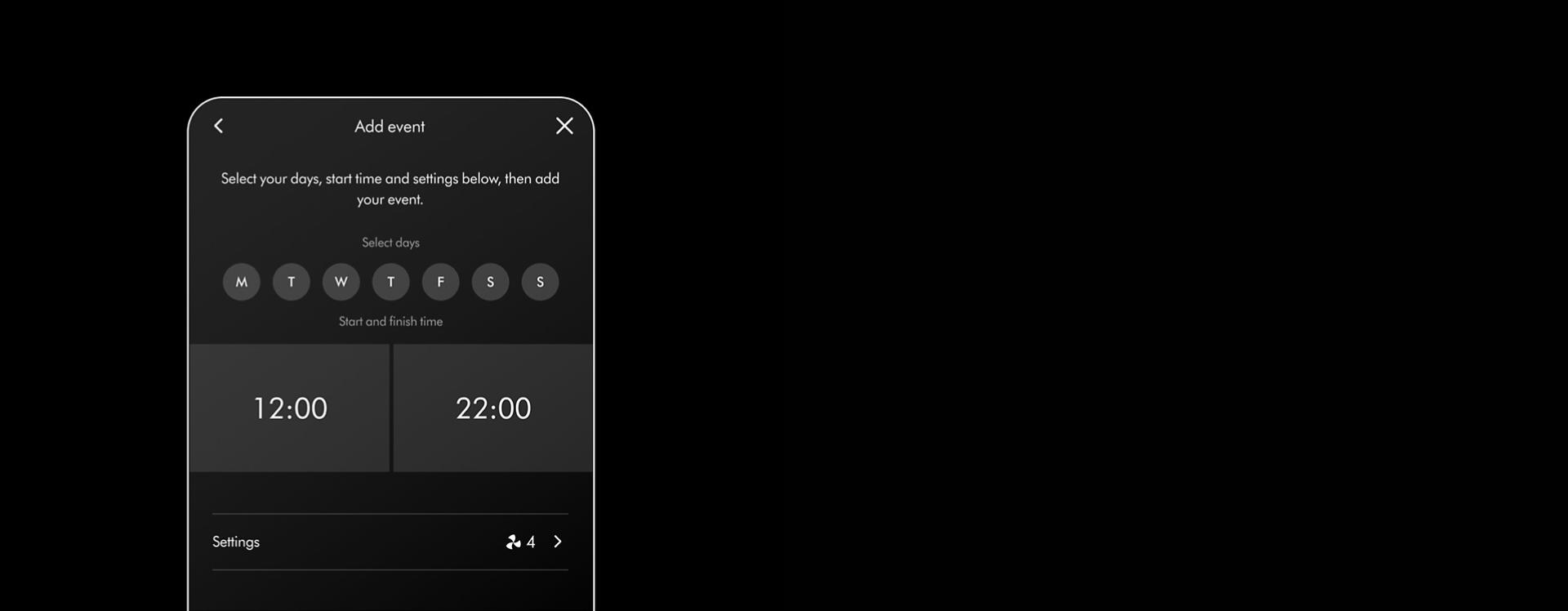 Scheduling features on the MyDyson app.