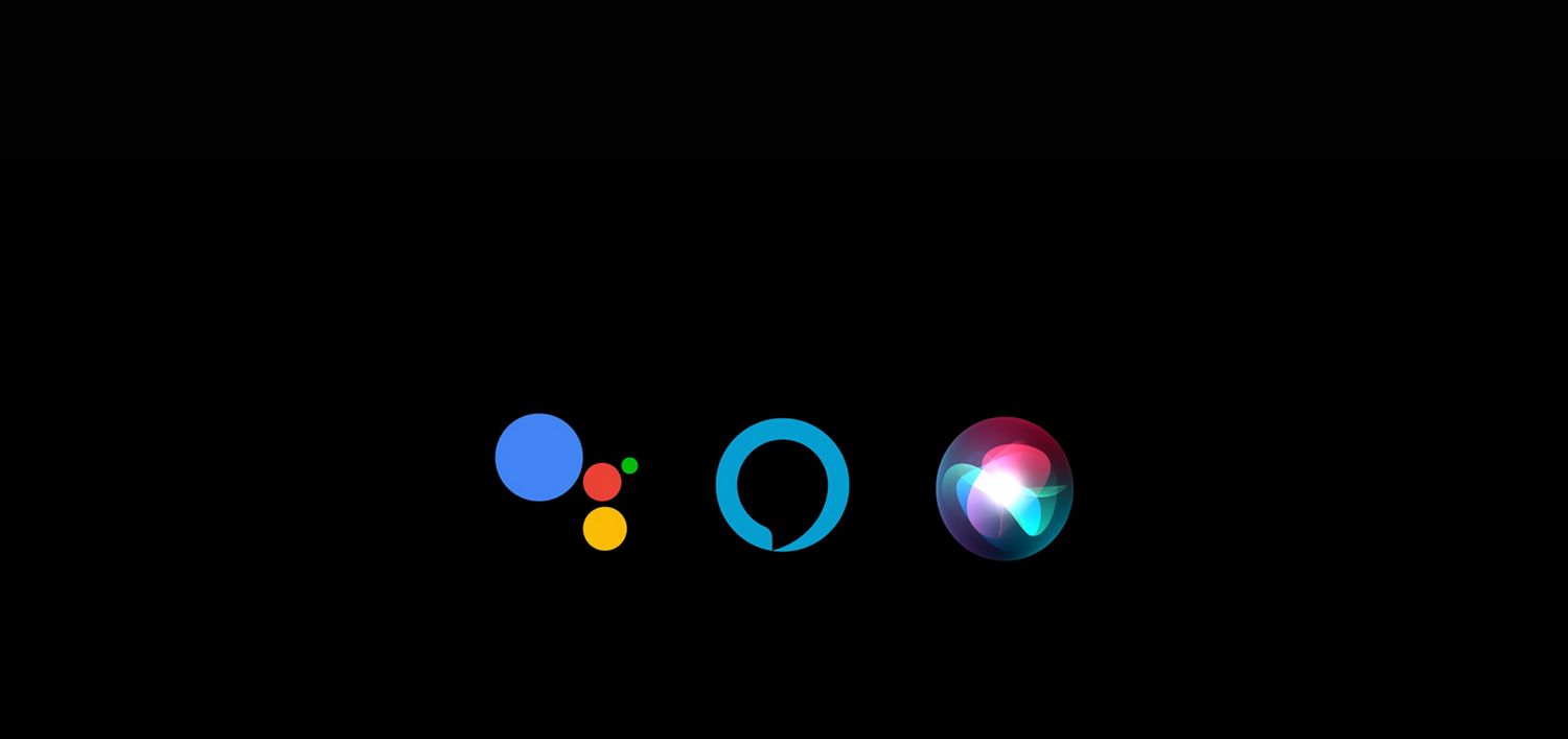 Google Assistant, Siri Shortcuts and Amazon Alexa logos.