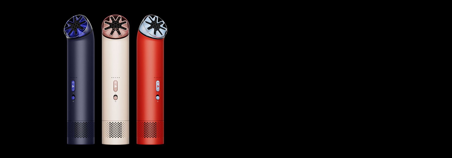 The Dyson HushJet Mini Cool portable fan in a range of colour options.