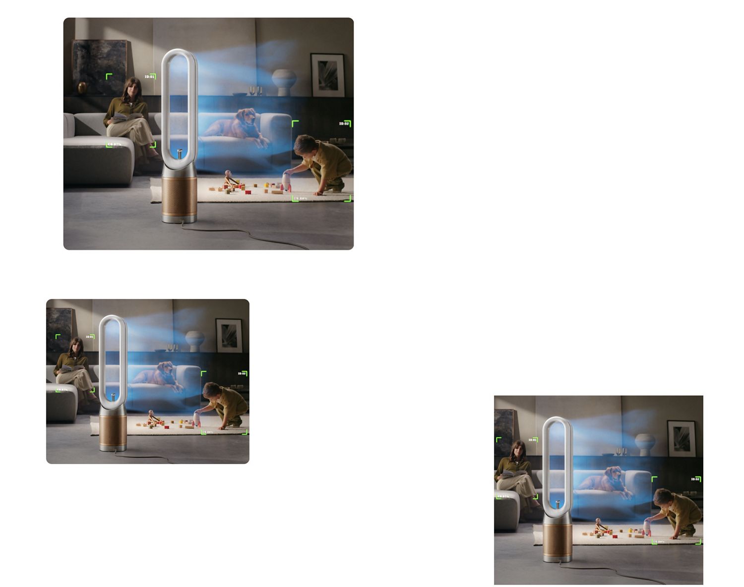 Dyson Find+Follow Purifier Cool fan detects multiple people in a room.