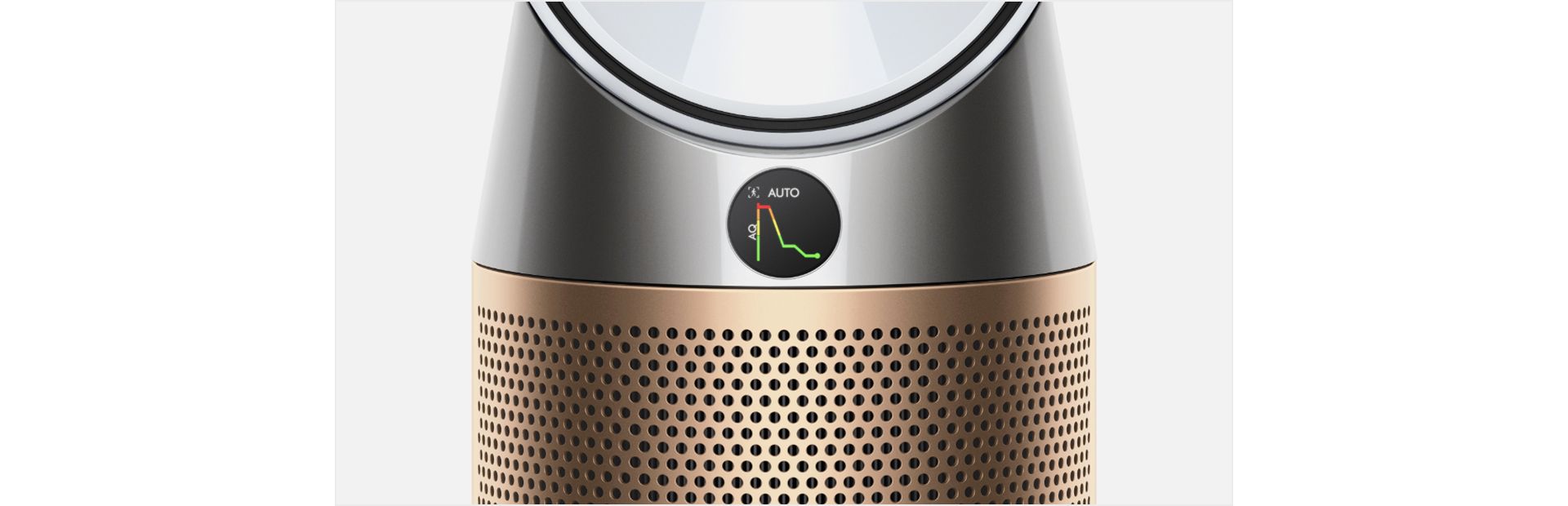 LED-Display des Dyson Find+Follow Purifier Cool Ventilators.