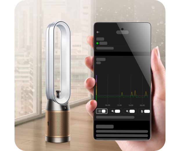 Air quality is tracked on the MyDyson app.