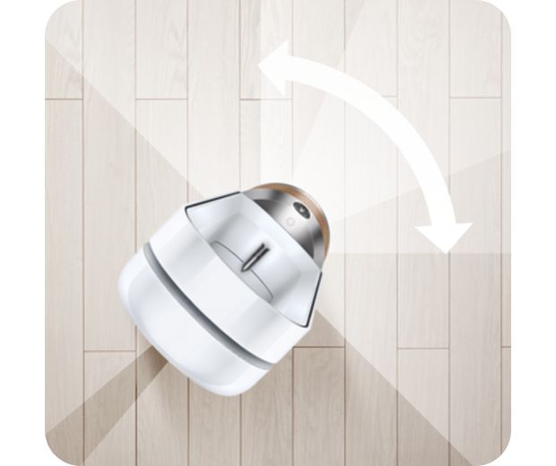 Top down view of the Dyson Find+Follow Purifier Cool fan.