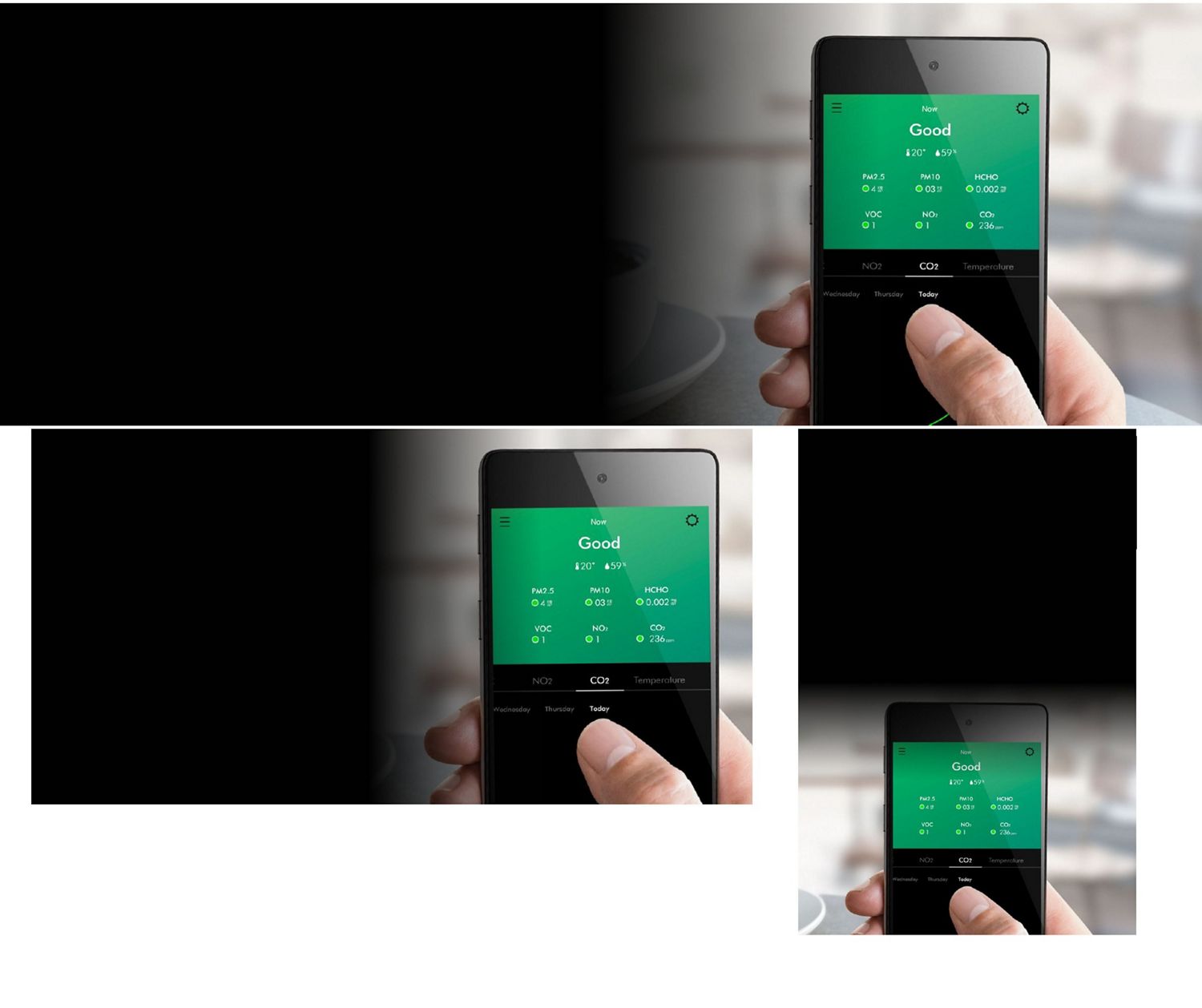 The MyDyson app gives an overview of air quality, temperature and humidity from anywhere.
