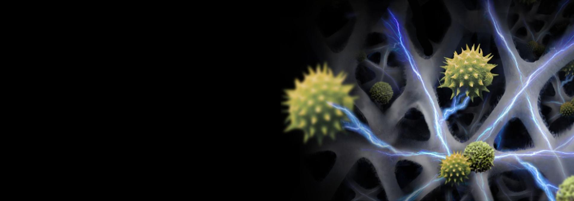 Prikaz hvatanja alergena pomoću kompaktnog pročišćivača Dyson HushJet.