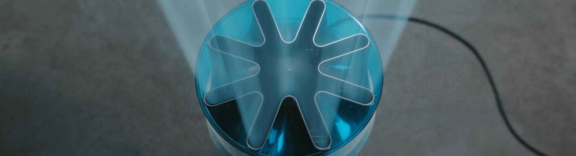 Powerful yet quiet airflow emitted from the Dyson HushJet Compact Purifier’s hush kit.