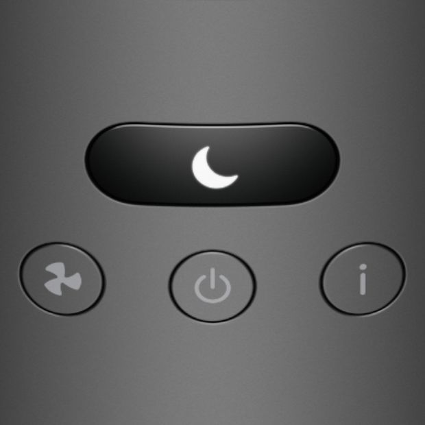 شاشة LCD تعرض أيقونة الوضع الليلي، وهي عبارة عن هلال.