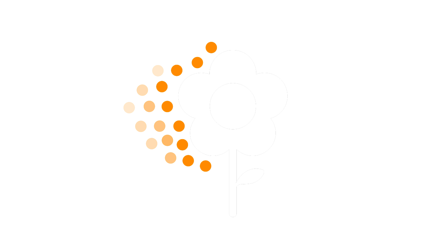 An icon showing a flower emitting pollen.
