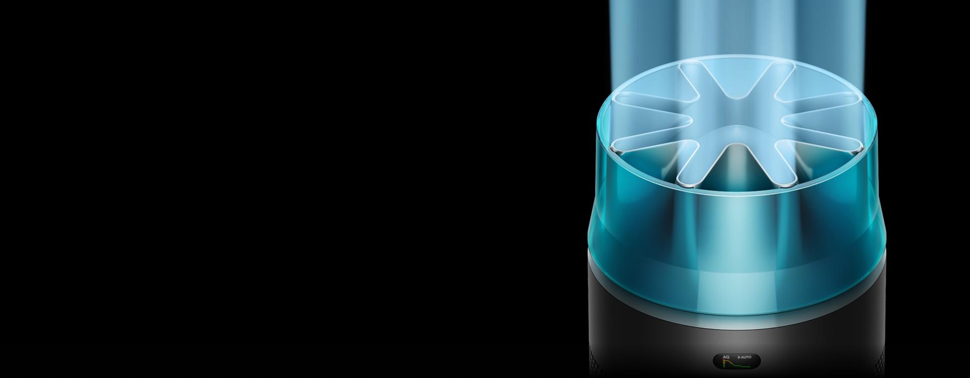 The Dyson HushJet Compact Purifier projects airflow through the hush kit.