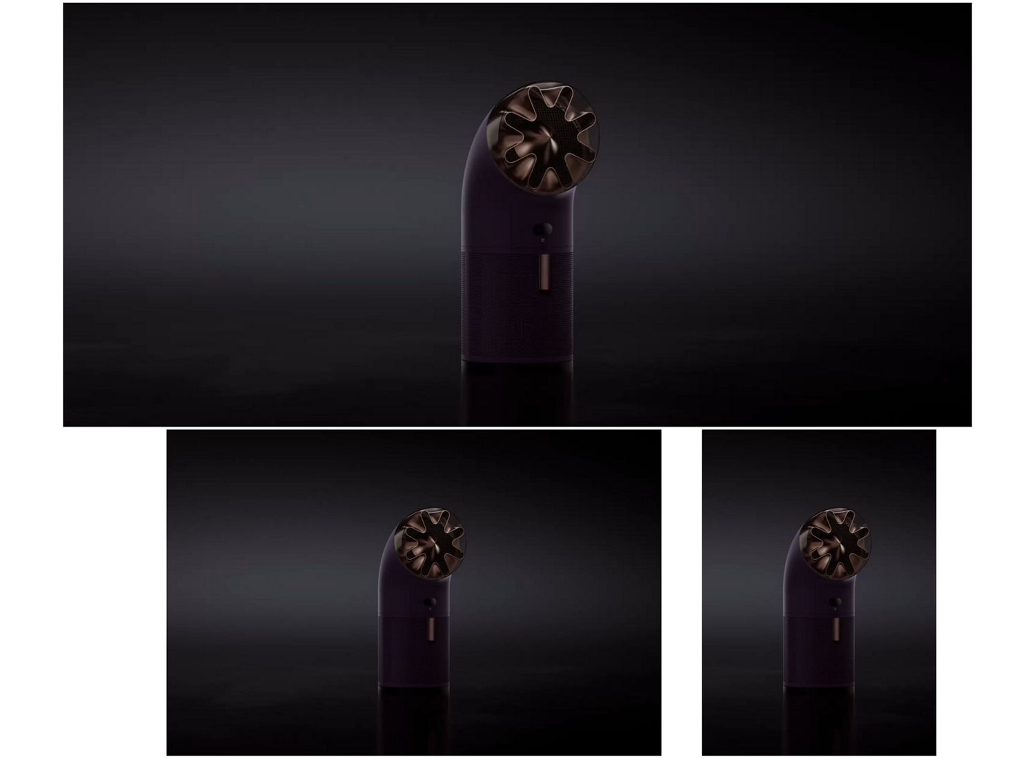 Silhouetted Dyson HushJet Cool Pure + Formaldehyde purifier.