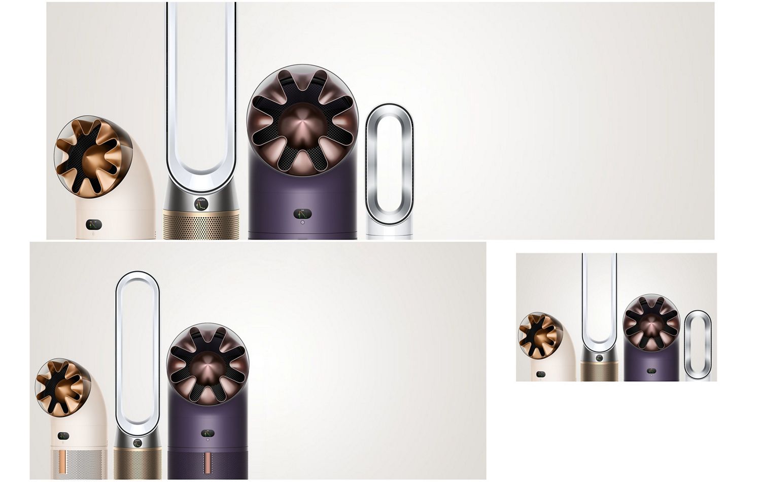 A range of Dyson Air treatment machines.