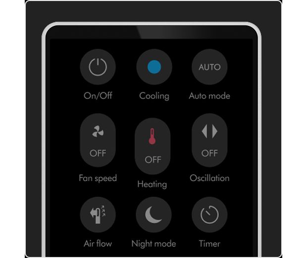 Machine controls on the MyDyson app.