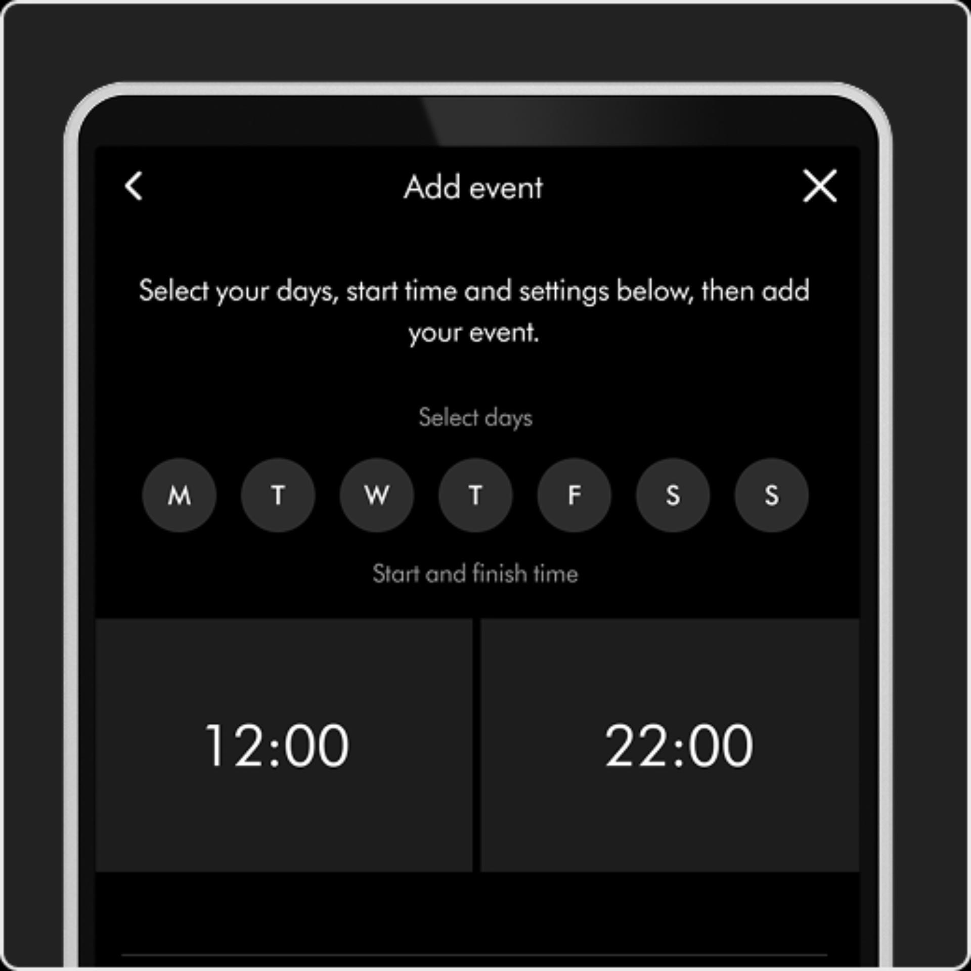 Scheduling feature on the MyDyson app.