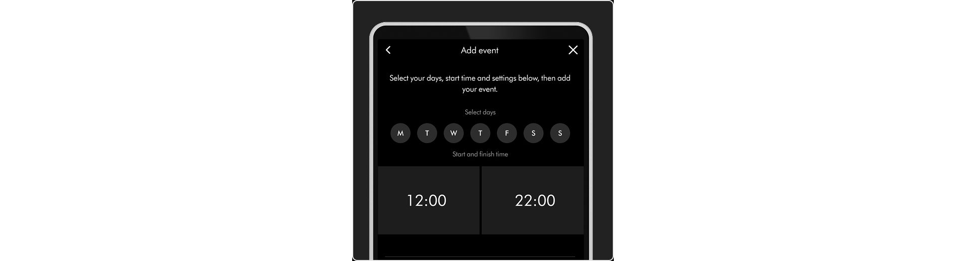 Scheduling feature on the MyDyson app.