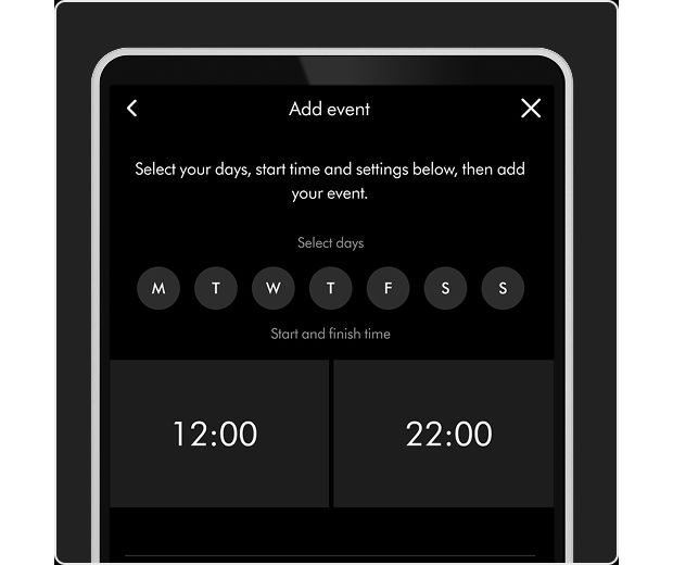 Scheduling feature on the MyDyson app.