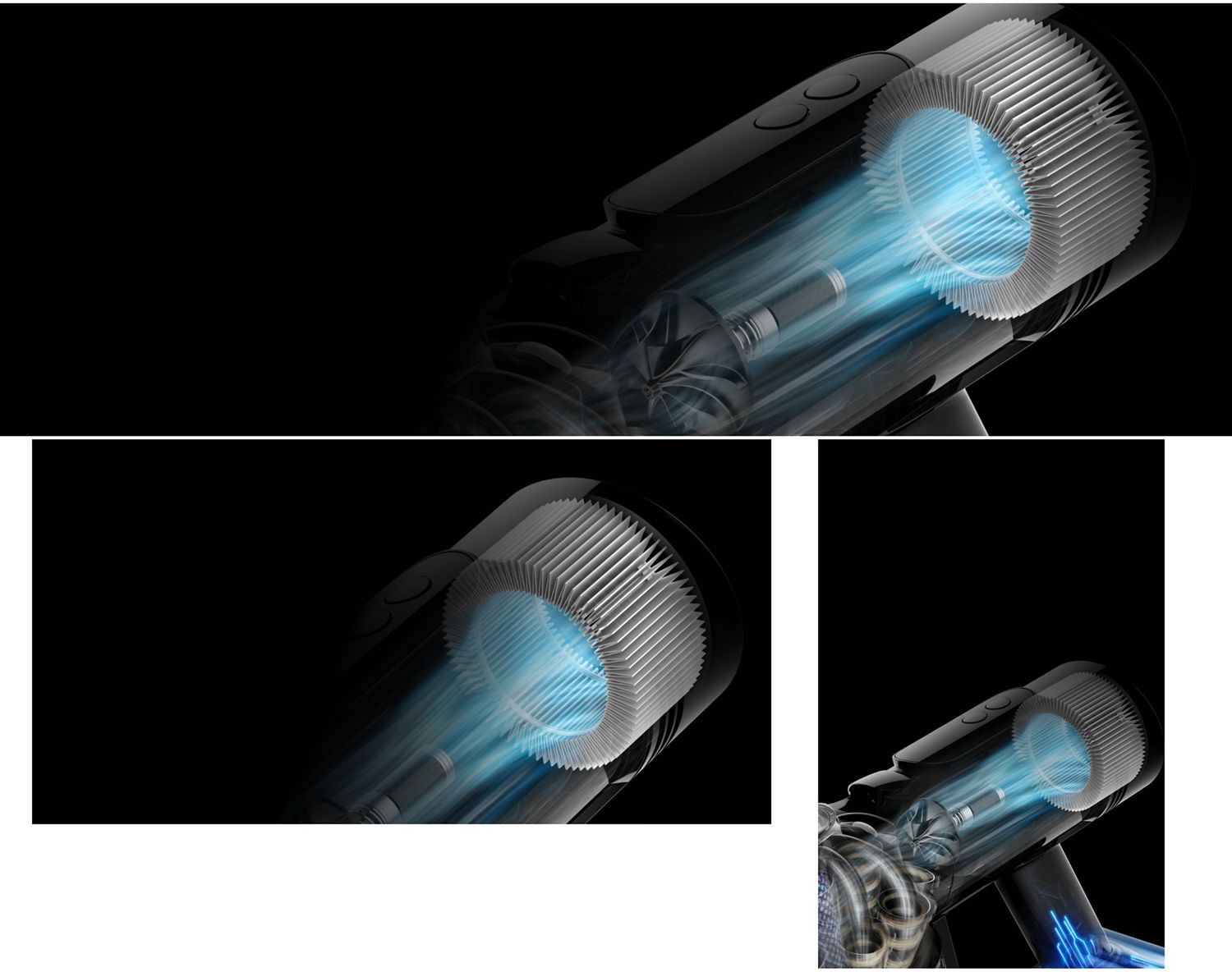 Le filtre à l'intérieur de l’aspirateur Dyson V8 Cyclone.