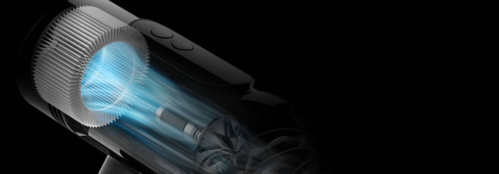 الفلتر داخل مكنسة دايسون V8 Cyclone.