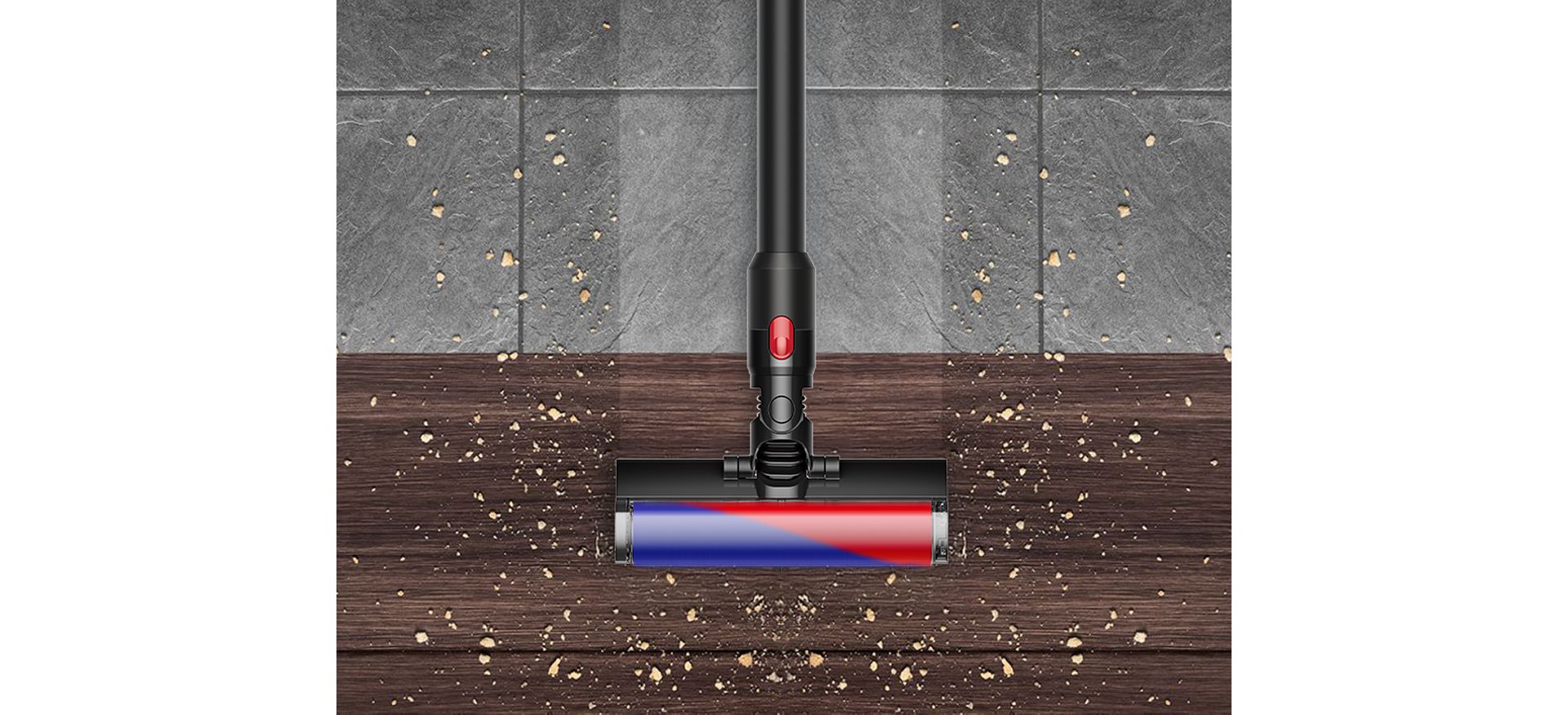 The Dyson Fluffy cleaner head cleans across different floor types.