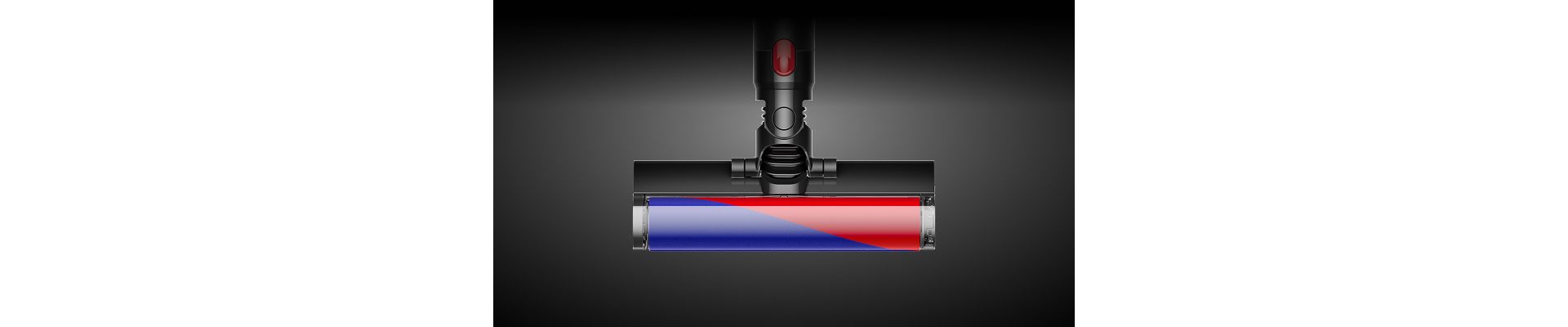 The Dyson Fluffy cleaner head surrounded by a white glow.