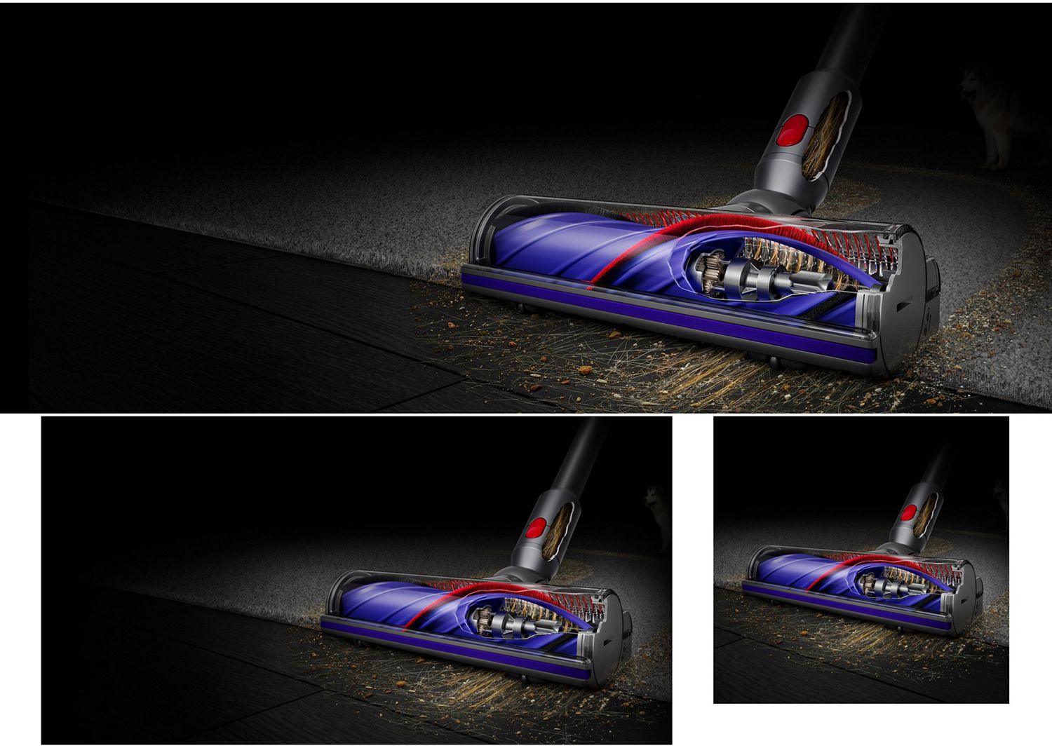 La brosse Motorbar utilisée pour nettoyer un tapis.