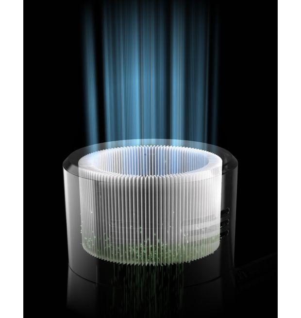 Šķērsgriezums, kurā redzama Dyson Cyclone V10 putekļu sūcēja filtrēšanas tehnoloģija.