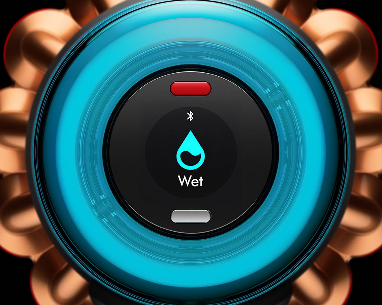 Une goutte d'eau sur l'écran ACL avec la mention «&nbsp;wet&nbsp;» affichée en dessous.