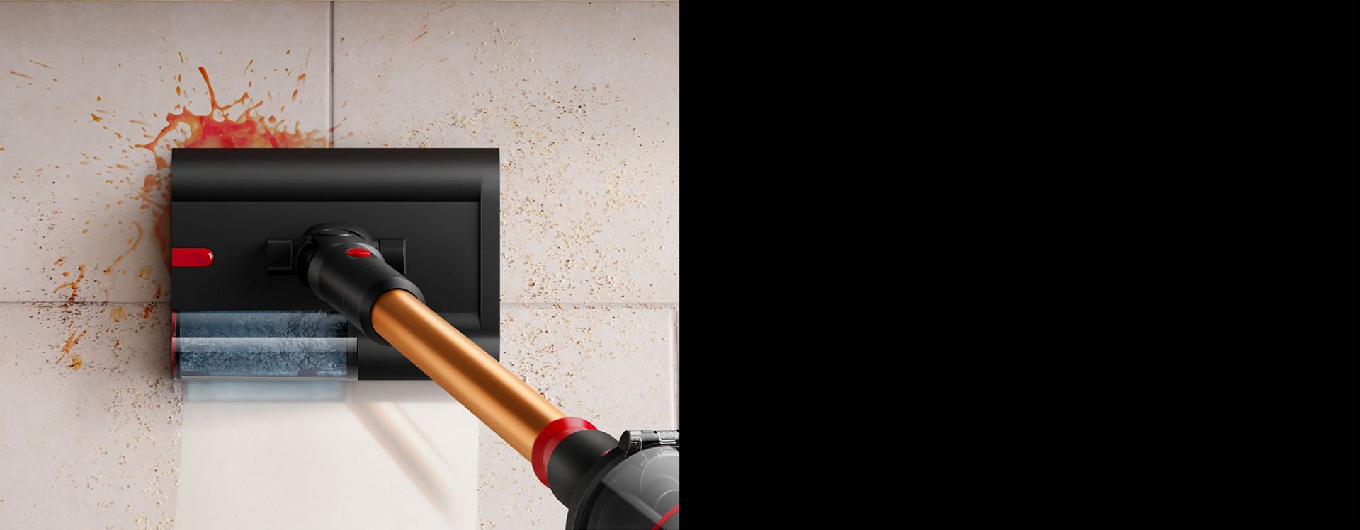 يُنظف الرأس الأسطواني المُبلّل Dyson Submarine الانسكابات من الأرضيات الصلبة.