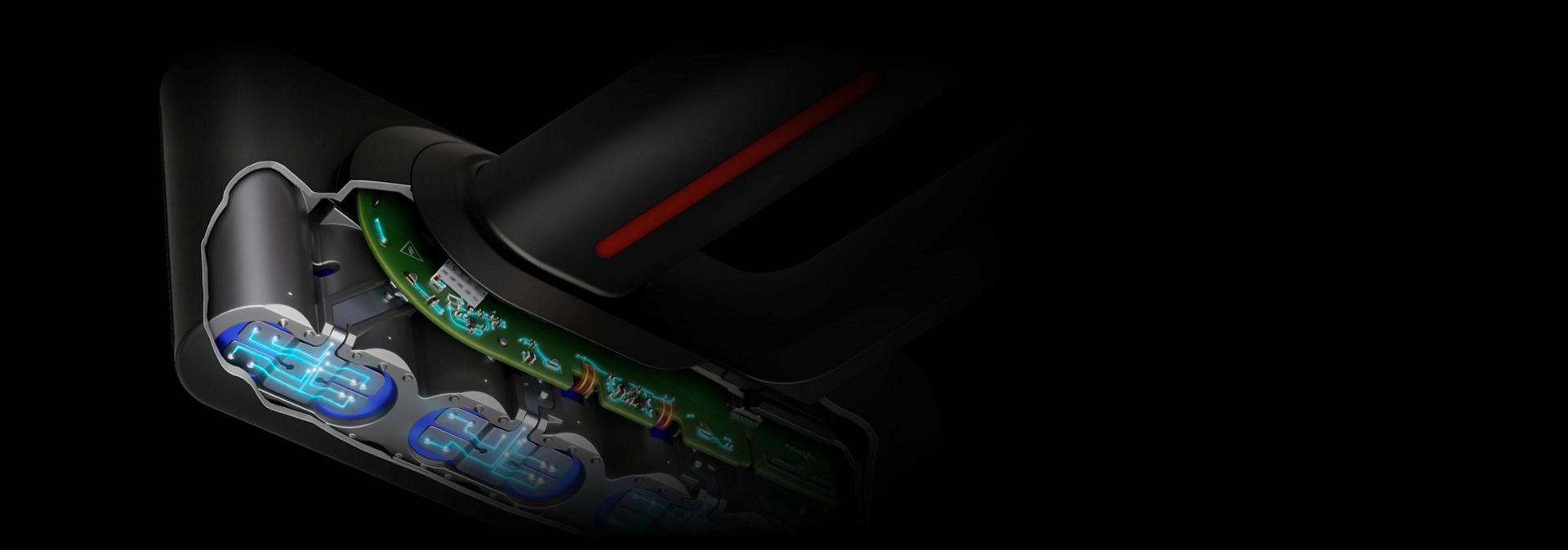 لقطة مقتطعة للبطارية داخل مكنسة Dyson Piston Animal.