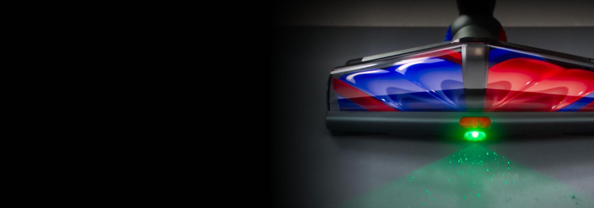 The All Floor Cones Sense cleaner head adapts suction between floor types.