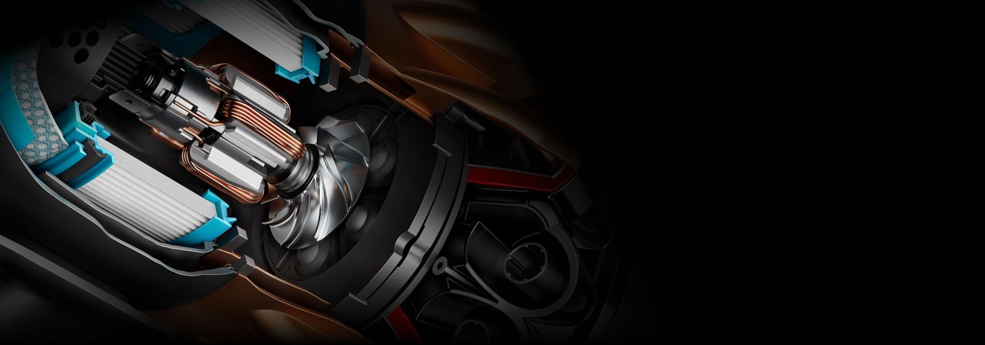 لقطة مقتطعة لفلترة HEPA في مكنسة Dyson Piston Animal.